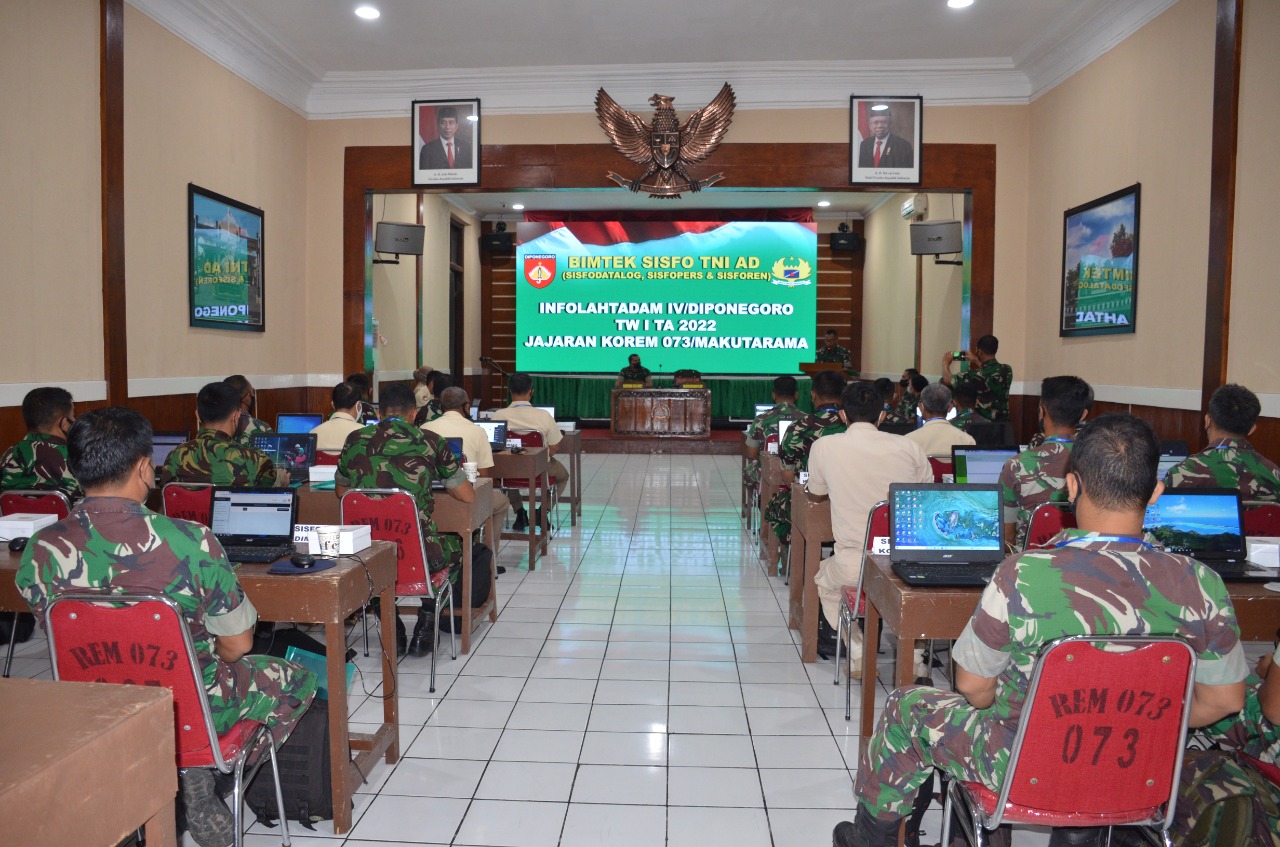 Korem 073/Makutarama Terima Bimtek Sisfopers Dan Sisfodatalog Semester I Tahun 2022